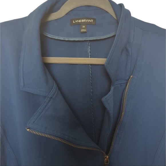Lane Bryant Peacock Blue Moto Blazer Jacket Size 28 4X - Picture 3 of 7